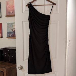Lauren Ralph Lauren Evening Black Cocktail One Shoulder Gown Dress Size 6